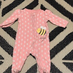 Carter's Pink Bee Pattern Footie